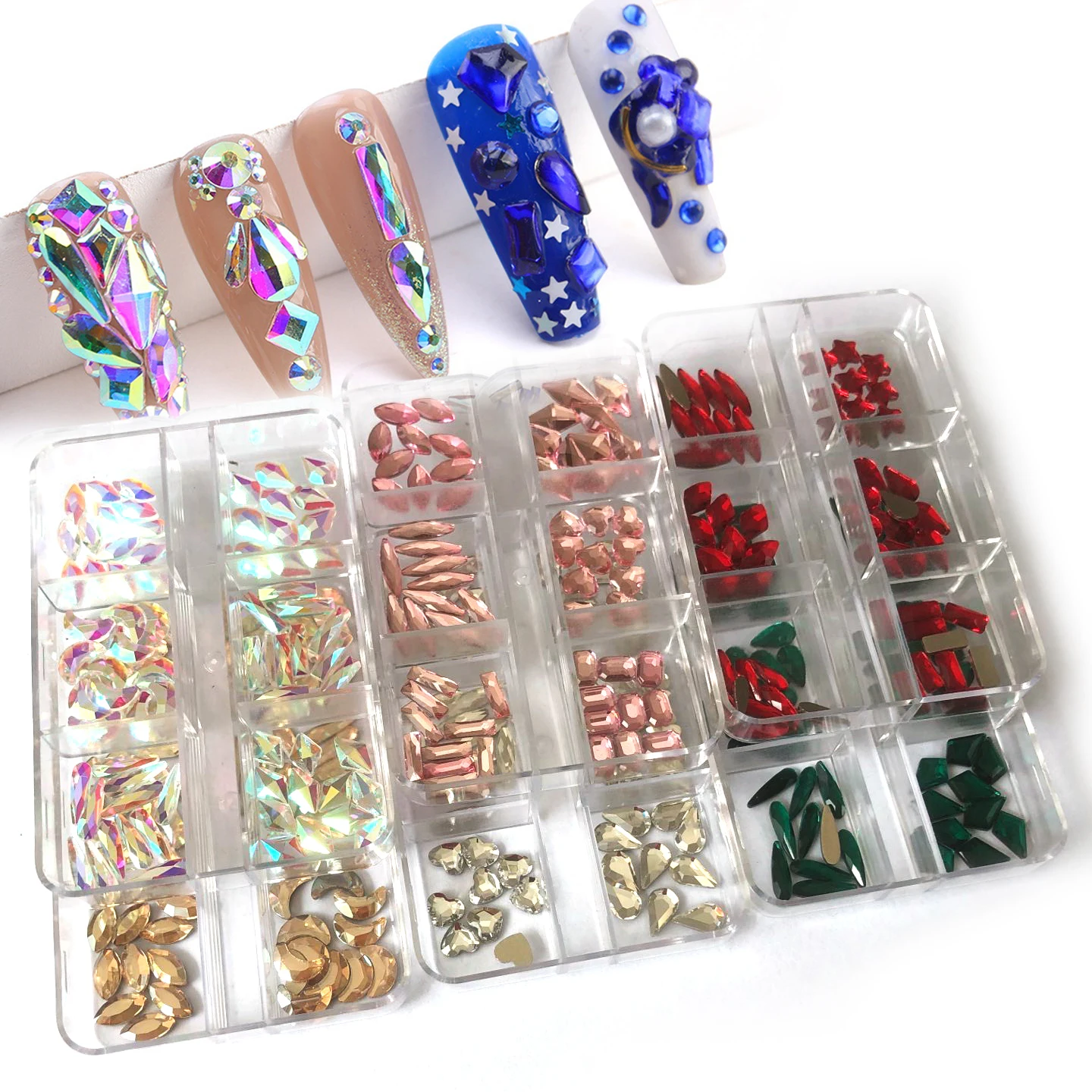 60 шт./коркор. микс 6 форм качественные стразы из хрустального стекла для дизайна