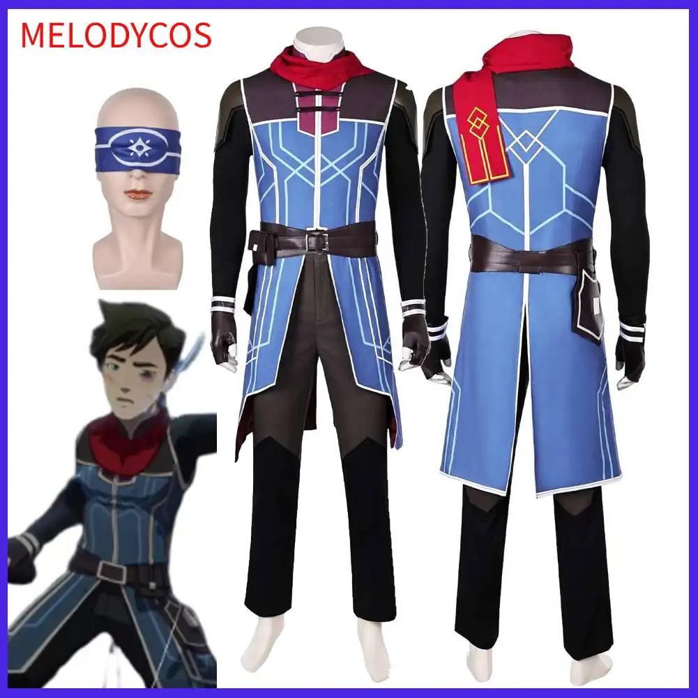 Callum Косплей Мужчины Фантазия Синяя Униформа Маска Для Глаз Аниме Дракон Cos Костюм