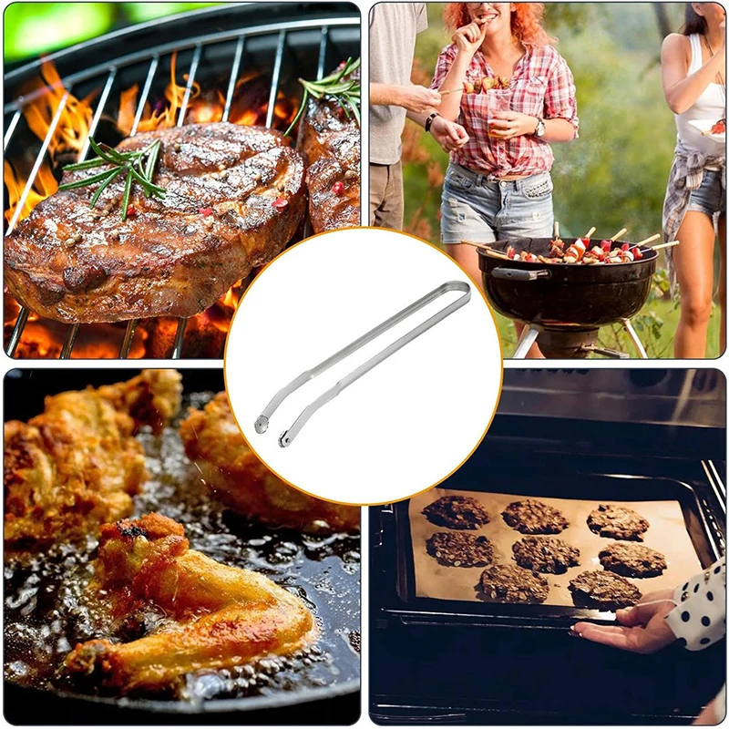 Вращающиеся Щипцы Для Колбас Гриль Барбекю Длинная Ручка Металлический Зажим Из