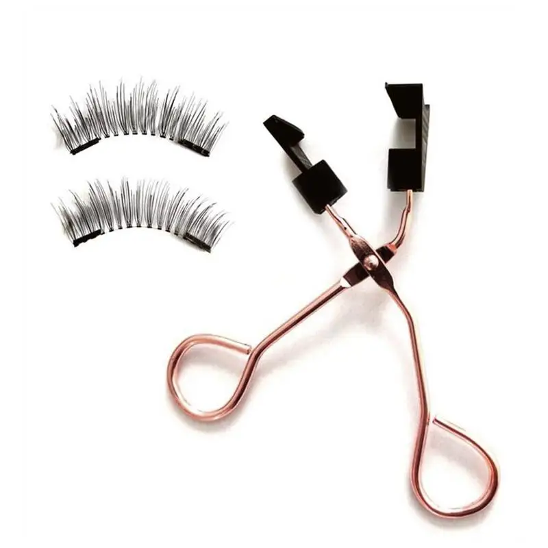

Handmade Magnetic Eyelash Curler With 4PCS Quantum Soft Magnetic False Eyelashes Set Easy To Wear Magnetic Lashes Set With Box