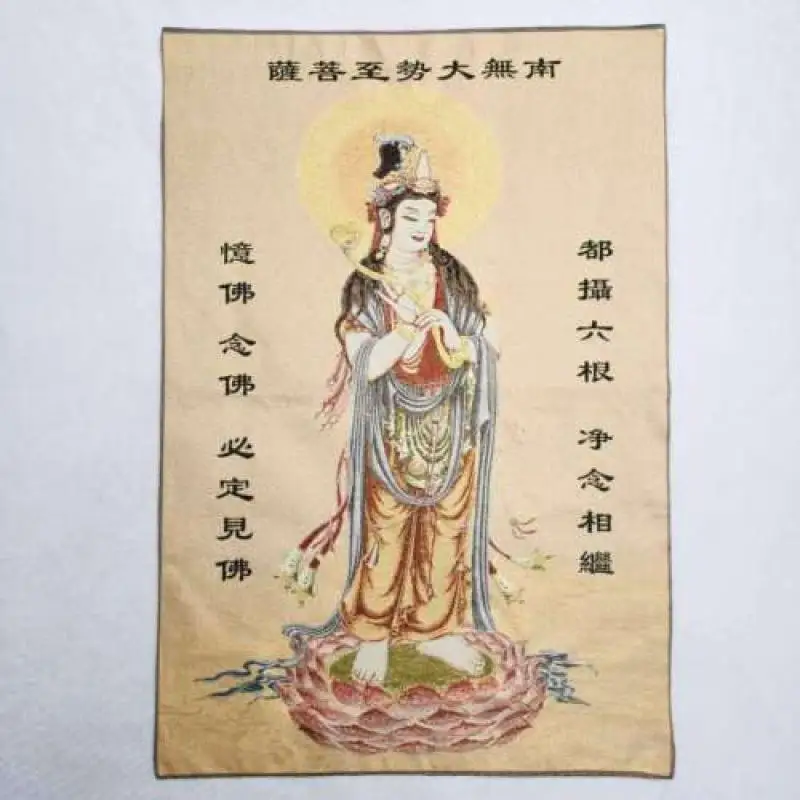 36-дюймовая тибетская шелковая ткань Rulai буддизм Гуаньинь Гуань Инь танка Фреска тханка