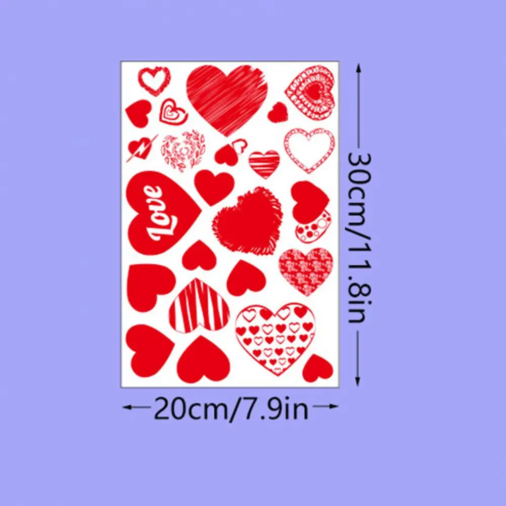 7-листые наклейки на стену ко Дню святого Валентина тематический узор любви