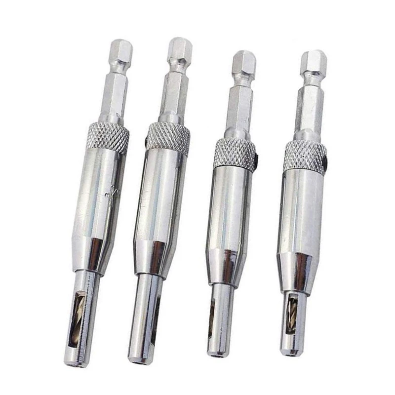

Self Centering Hinge Tapper Core Drill Bit Set for Woodworking Door Window Drill Bits 5/64 In 7/64 In 9/64 In 11/64 In M4YD