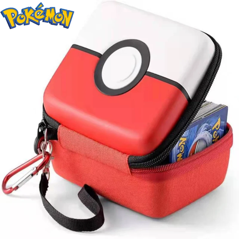 

Pokemon Cards PTCG Portable Storage Bag Anime Figure Poke Master Ball Black Blue Card Collection Protection Box Birthday Gifts