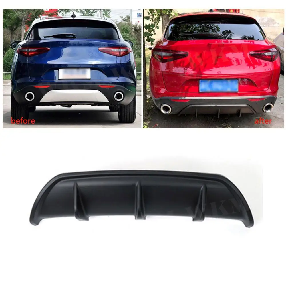 Задний диффузор для губ из углеродного волокна отделка Alfa Romeo Stelvio 2017 2018 2019 ABS