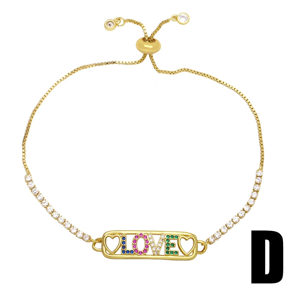 FLOLA Rainbow Crystal браслет Древо жизни для женщин Медный позолоченный Теннисный