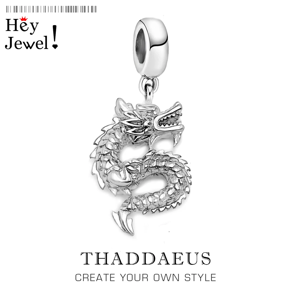 

Popular Big Promotion Fashion Women 925 Sterling Silver Chinese Style Dragon Pendant Charm Fit Bracelet Necklace