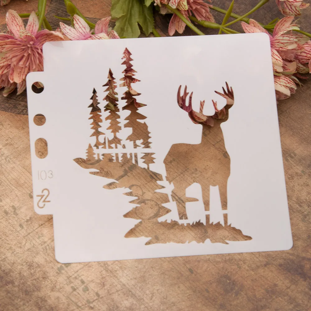 

Forest deer DIY Layering Stencils for scrapbook/photo album Painting Scrapbook Coloring Embossing Album Decorative Template