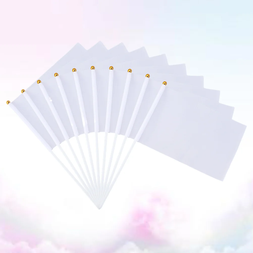 

Flag Flags Hand Referee White Mini Linesman Smallwaving Stick Banner Blankdiy Held Football Judge Soccer Sticks Handheld