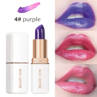new blue purple color changing lipstick natural moisturizing long lasting waterproof temperature change lip balm beauty makeup