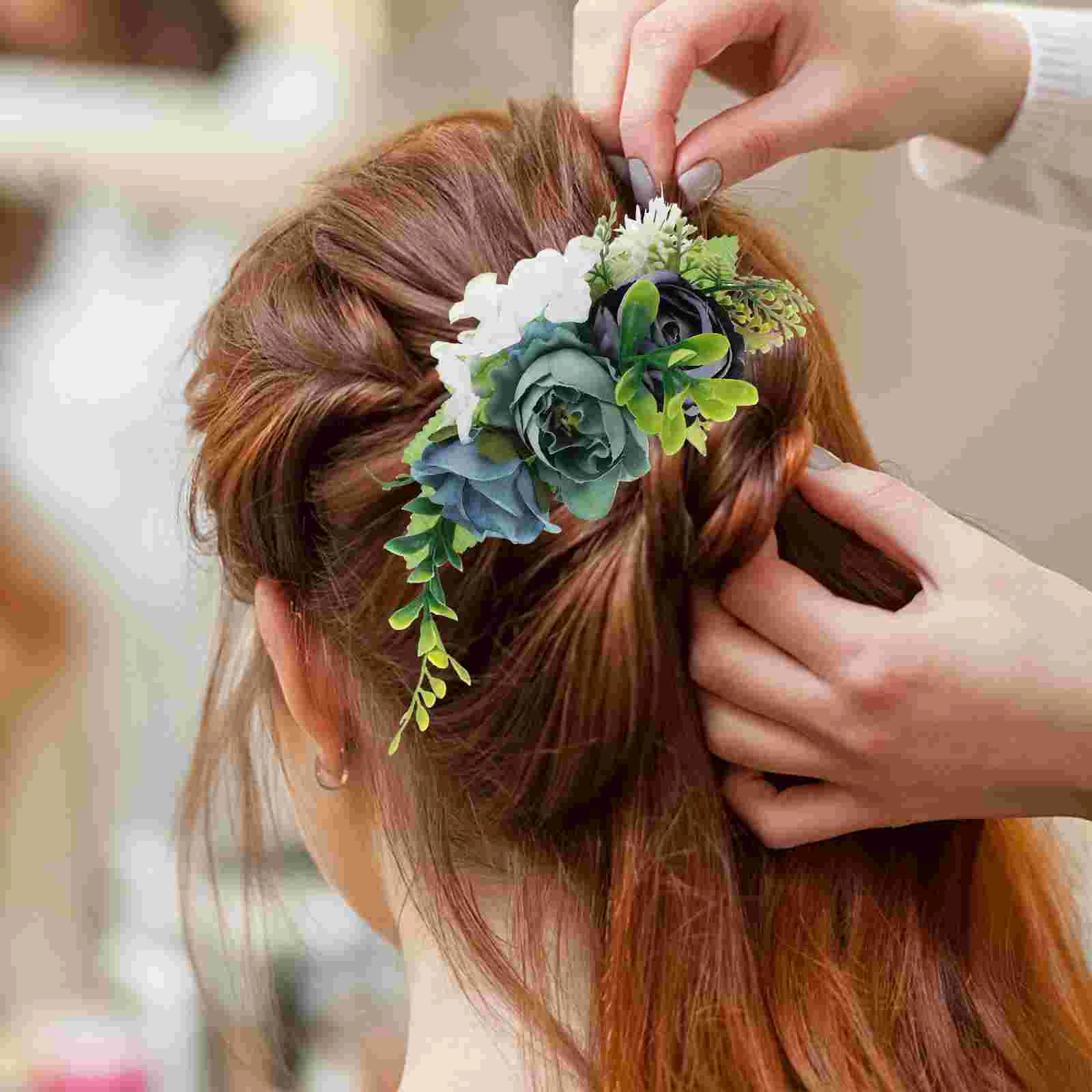 Шелковые цветы имитация розы металла модная свадебная расческа для волос