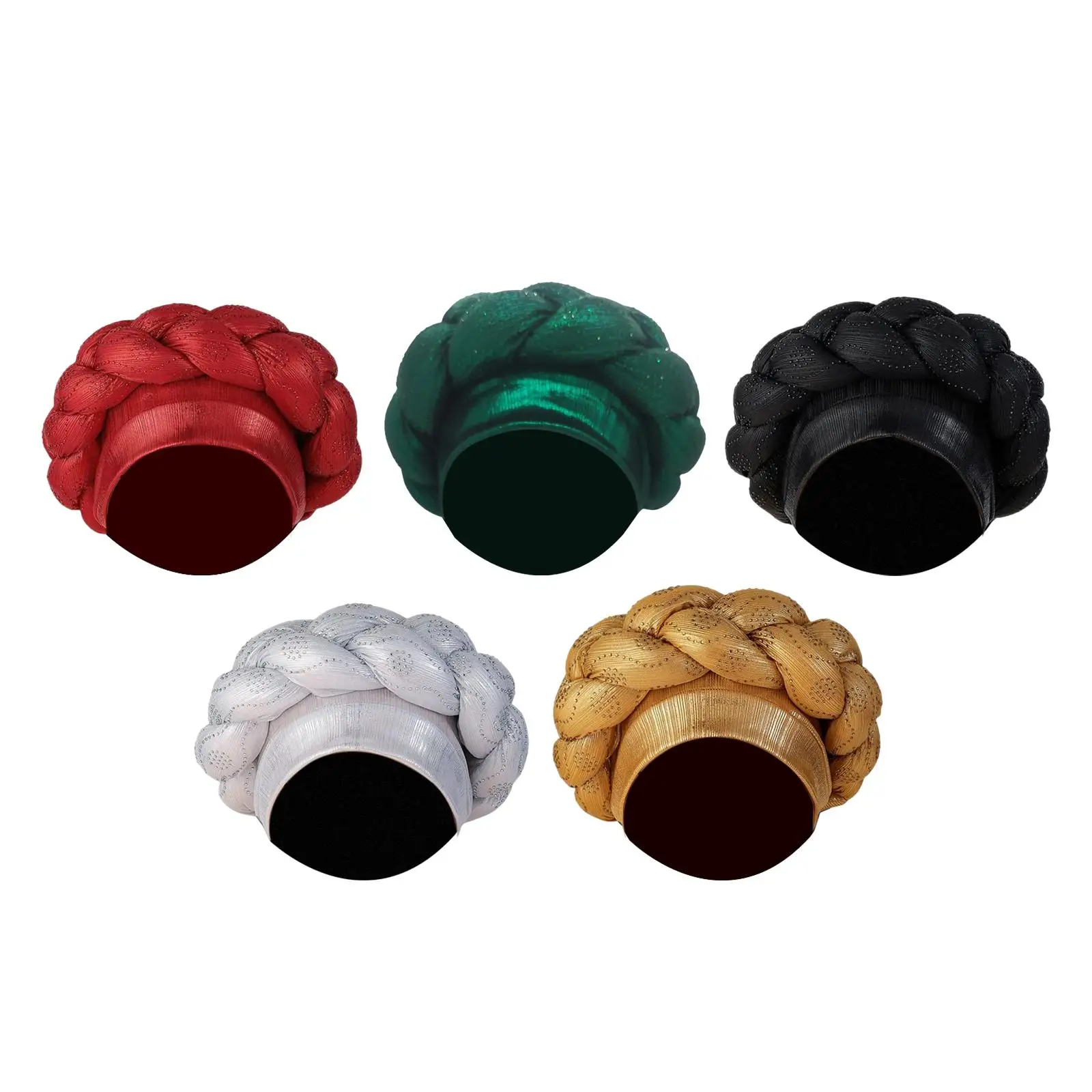 

African Turban Muslim Head Scarf Hair Cover Beanie Cap Headwrap Women and Girls