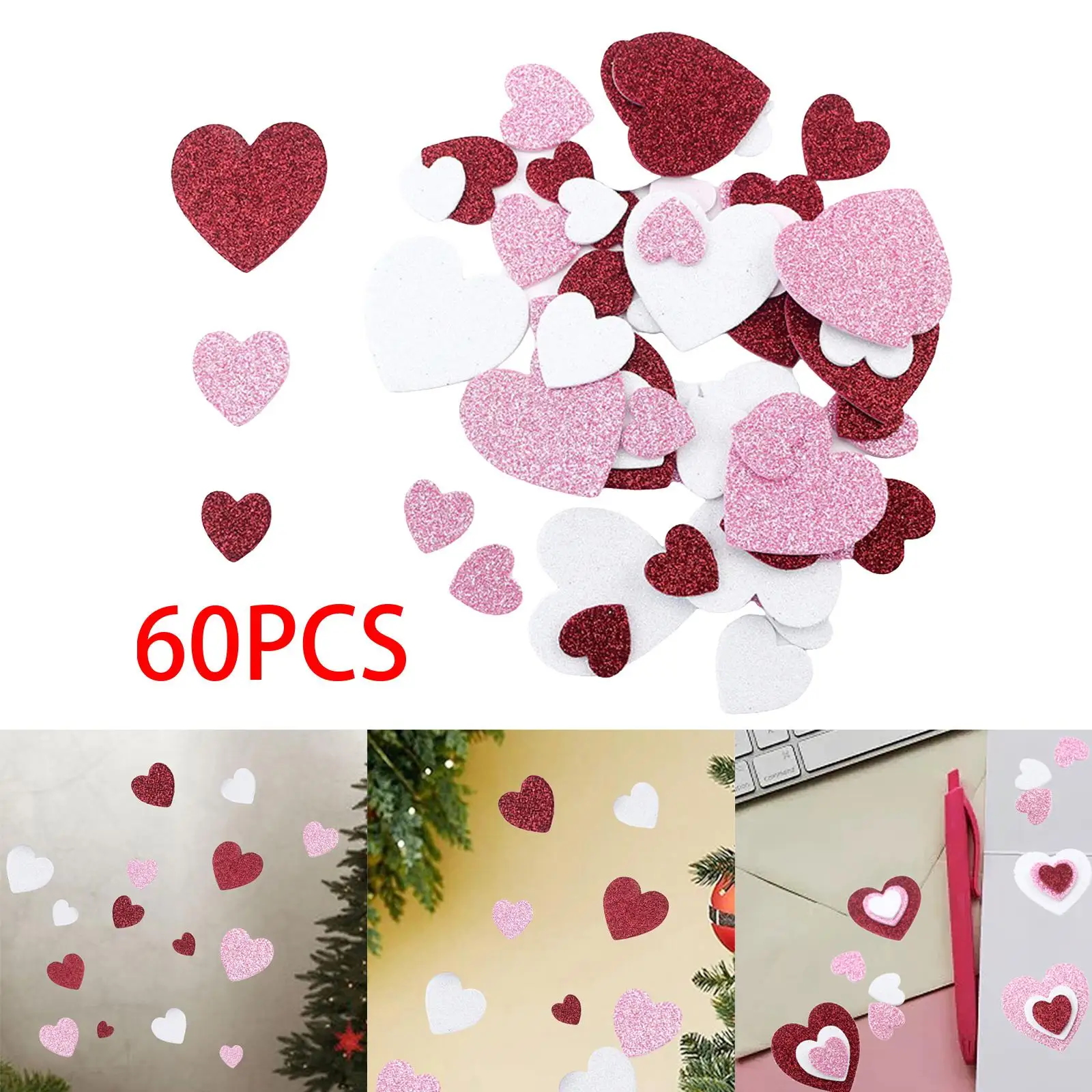 

Пенные наклейки в форме сердца, Настенный декор, рандомный домашний декор для детей, детских садов, поздравительные открытки