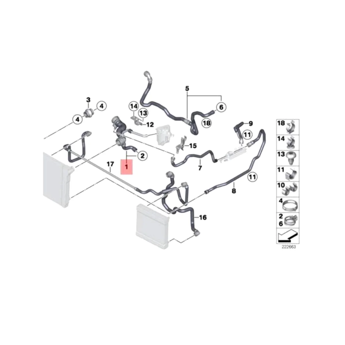 Верхний боковой шланг радиатора 17127580955 для BMW 740I F01 740Li F02 2011-2012 L6 3.0L