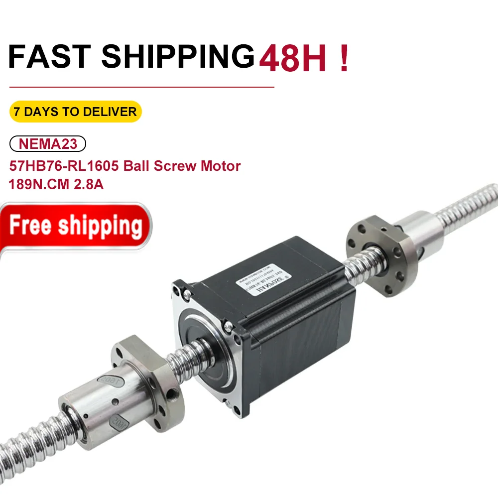 nema 23 Шарико-винтовой двигатель 57X76 мм 2 8A 189N.Cm 57HB76-RL1605 100 200 и шарик с передними