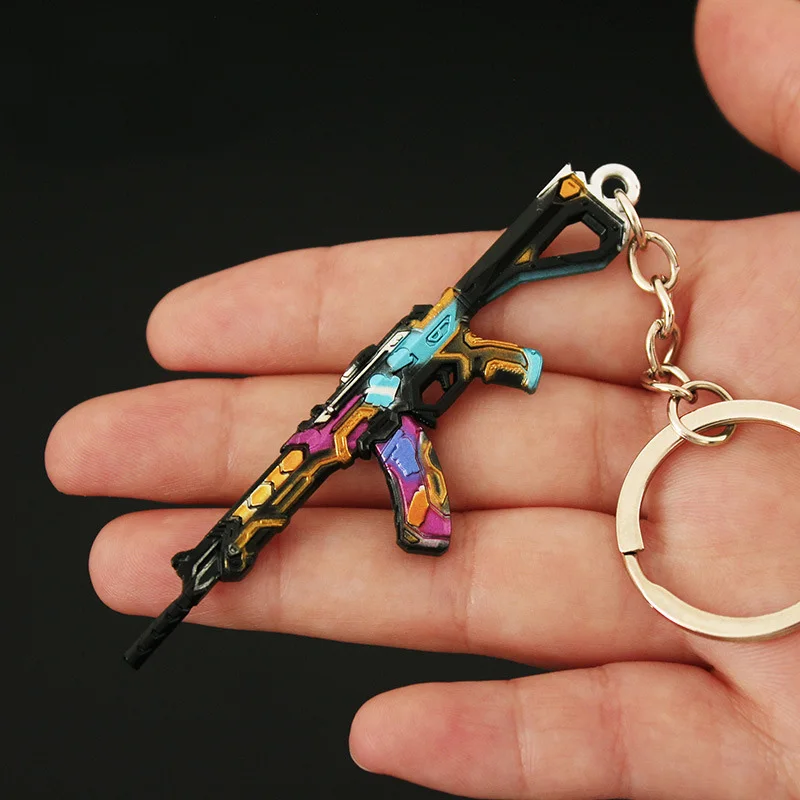 

8cm Valorant Melee Reaver Weapon Model Keychain for Men Game Peripheral Glitchpop Skin Metal Key Ring Fans Collectible Jewelry