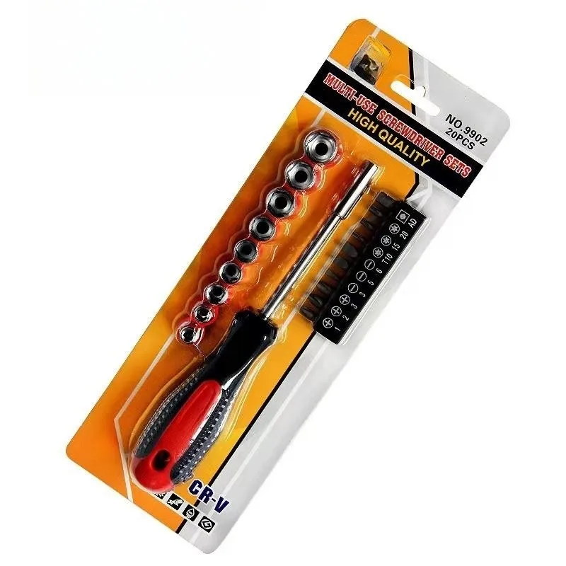 

20-in-1 Screwdriver Set Multi-Size Multi-Use Socket Bit Home Office Maintenance Combination Tools