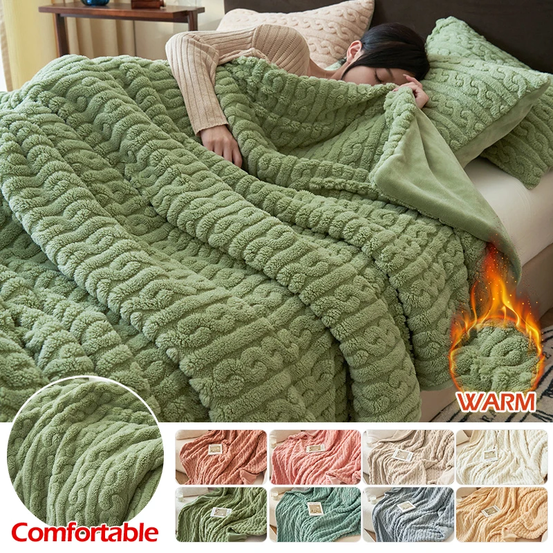 

Winter Warm Blanket Super Thick for Bed Artificial Lamb Cashmere Weighted Blankets Soft Comfortable Warmth Quilt Comforter