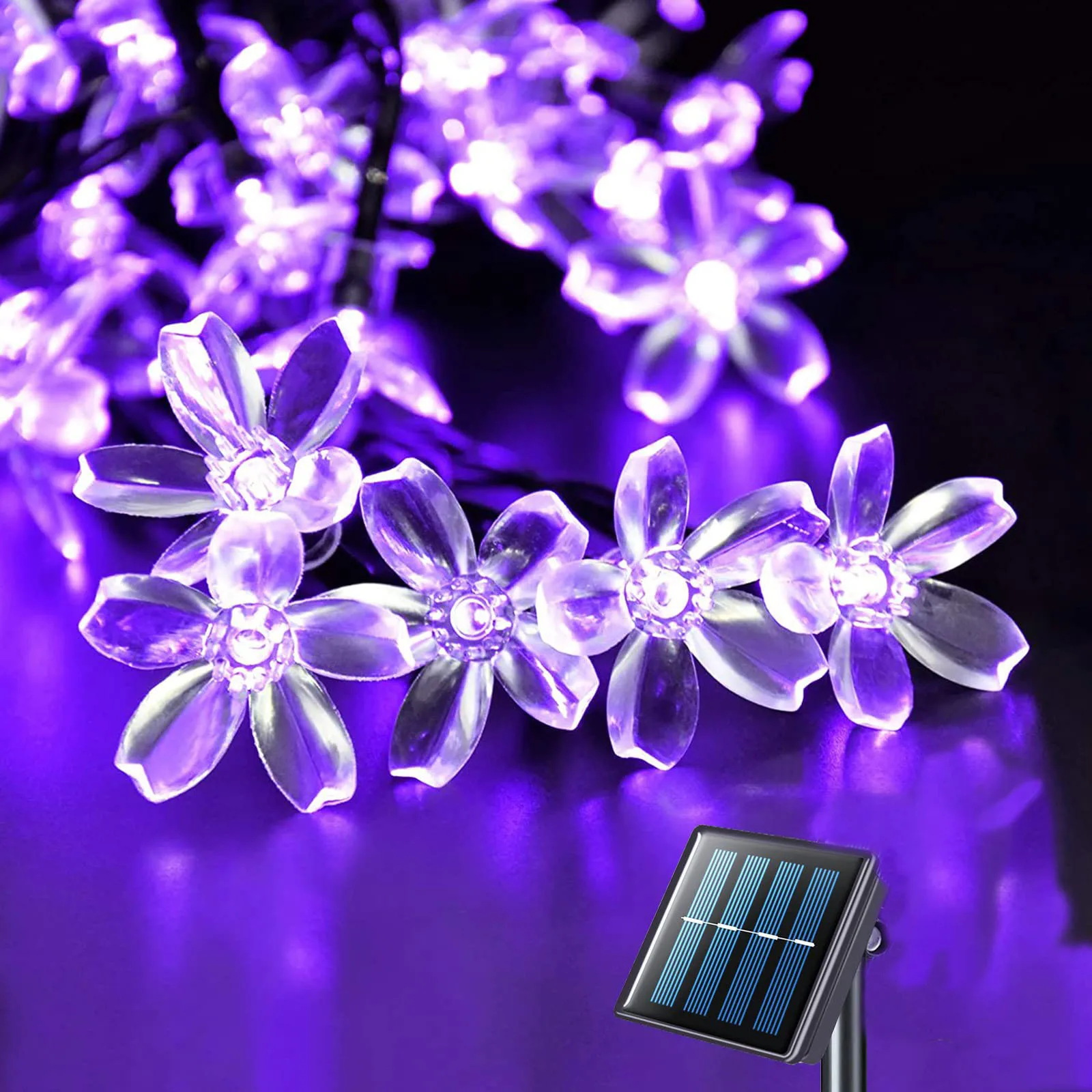 

Outdoor Led Solar Powered Garland String Lights Cherry Blossom Fairy Tale 8 Lighting Modes Waterproof Festoon Garden Decoration
