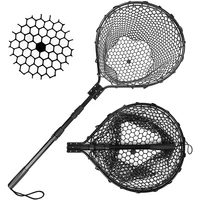 fishing net large folding landing netcollapsible aluminum pole handle with deep net for fishing net extend to 67 inches