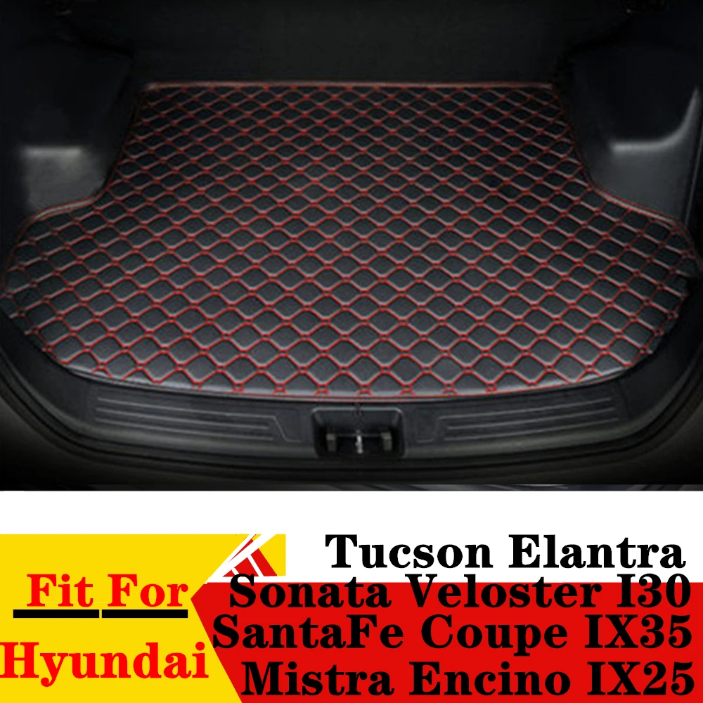 

Car Trunk Mat For HYUNDAI Tucson Elantra Sonata Veloster Coupe Mistra Encino IX35 IX25 I30 SantaFe Cargo Boot Cover Carpet Pad