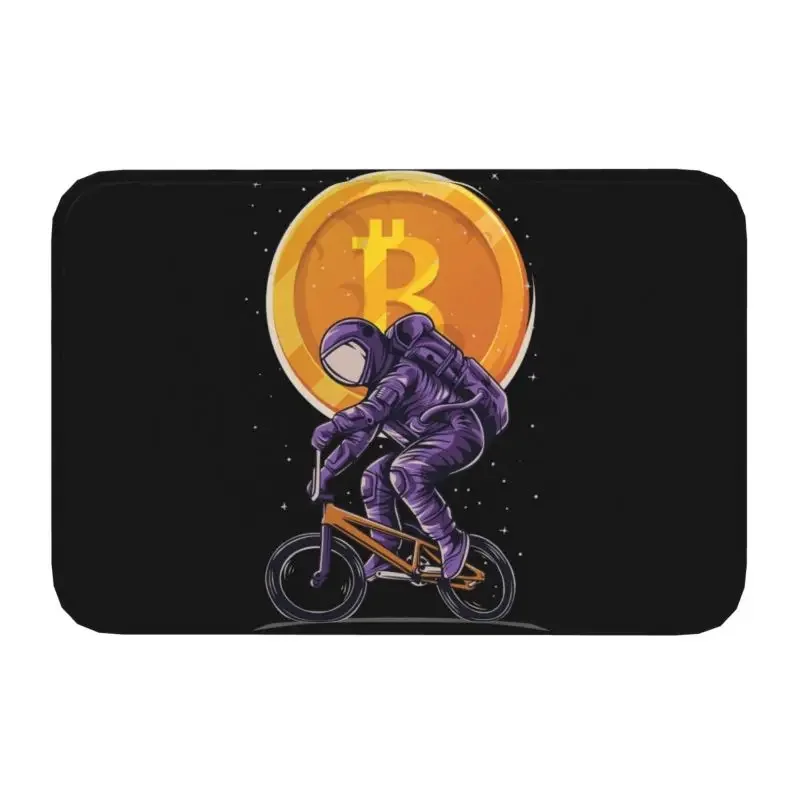 

Ковер для биткоина BTC для крипто-майнинга в космосе, входной коврик для входной двери, коврик для кухни с астронавтом для майнинга и криптовалюты, ковер для комнаты