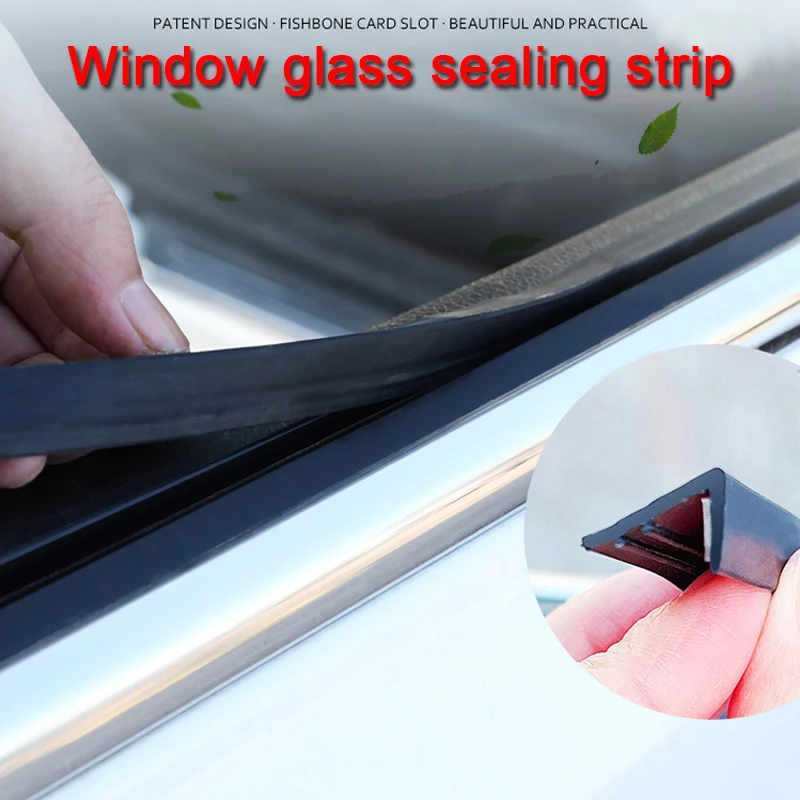 

Car Window Seal Strip Car Window Lift Sealing Strips Auto Rubber Side Window Filler V Shape Weatherstrip Noise Insulation Goods