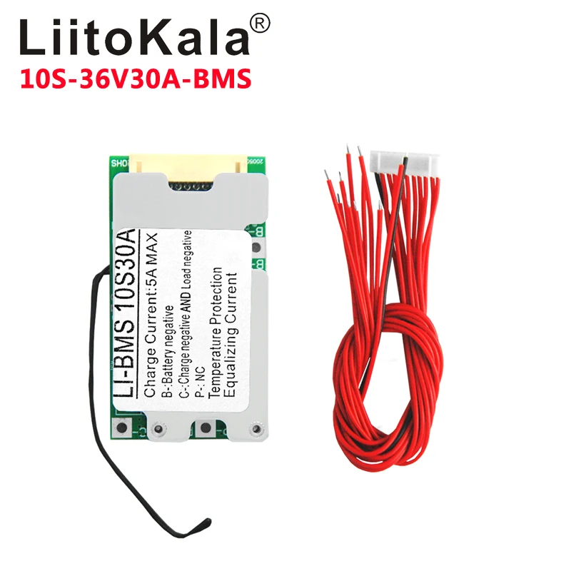 Фото Зарядное устройство LiitoKala BMS 10S/13S/16S/20S, устройство для защиты литий-ионных и литиевых аккумуляторов 36 В/48 В/60 в/72 в 30 а, с функцией балансировки №4