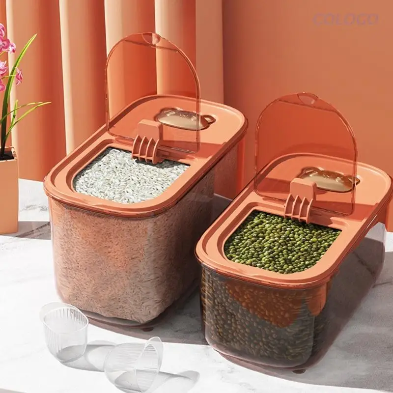 

Контейнер для хранения зерна, дозатор для риса, большой герметичный контейнер для хранения, домашний дозатор для зерен и риса, коробка-ведро...