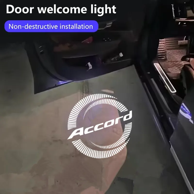 Фото Светодиодная лампа приветствия двери автомобиля Ghost Shadow Light, аксессуар для Honda Accord 7th 8th 2003 2004 2005 2006 2007 2008-2012 №1