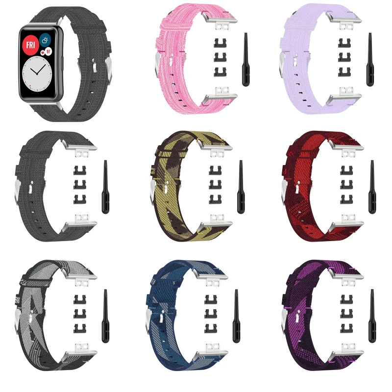 

Сменный нейлоновый холщовый спортивный ремешок для наручных часов-HUAWEI Watch Fit Smart Watch 1,64 дюйма, яркий AMOLED дисплей