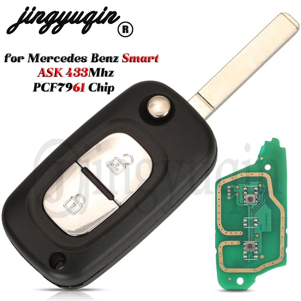 

Jingyuqin оригинальный 433 МГц ASK откидной дистанционный ключ для Mercedes Benz Smart Fortwo 453 Forfour Citan PCF7961 чип-брелок 2/3 кнопка