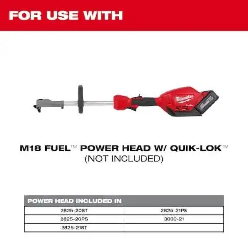 Инструмент Milwaukee 49-16-2738 9 дюймов. Насадка для кустореза топлива M18 Quik-Lok 45242635702