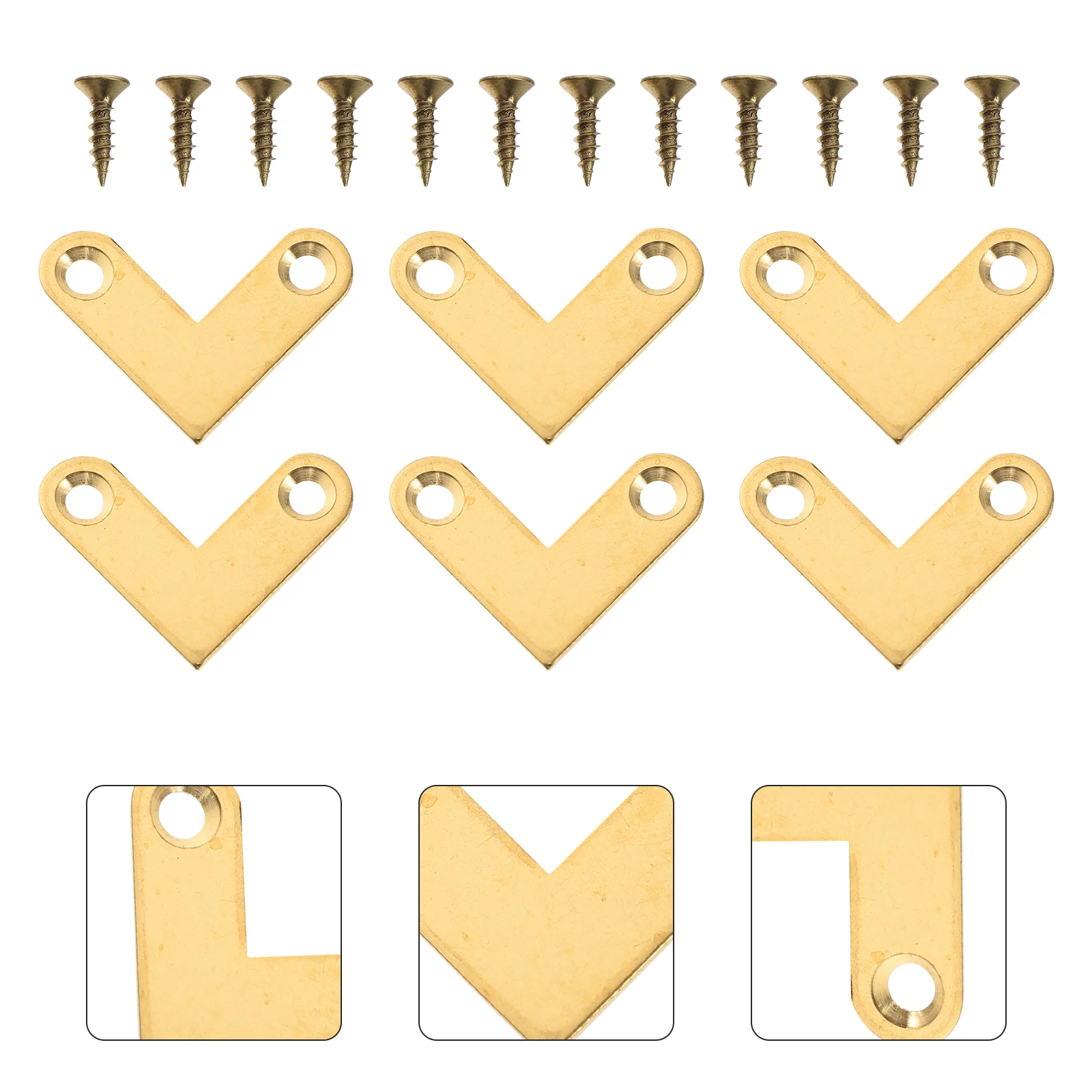 

Corner Bracket Flat L Brass Brackets Angle Joints Right Furniture Frame Picture Wood Shape Brace Fastener Connectors Fasteners