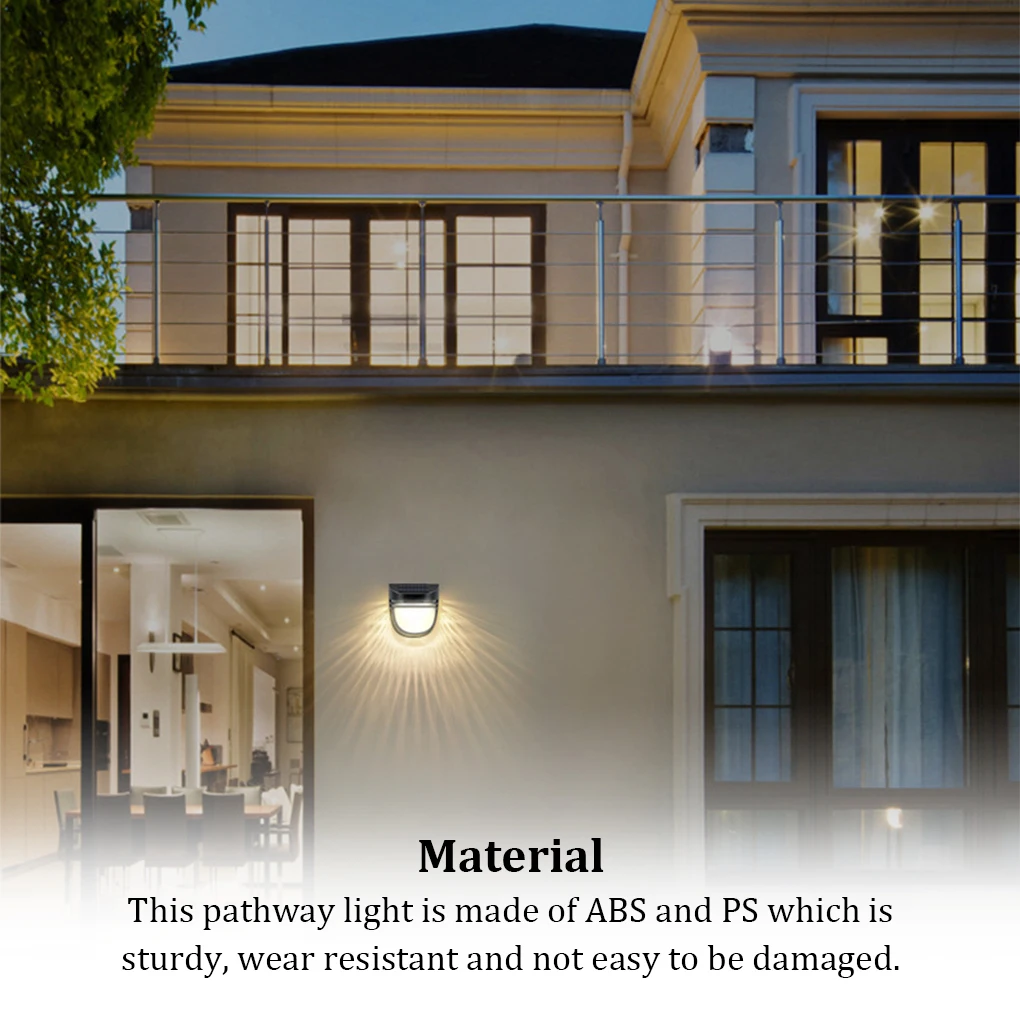 

Pack of 2 2800-3200K Solar Powered IP65 Waterproof Step Pathway Light Landscape Bright Lamp Decoration Outdoor Garden