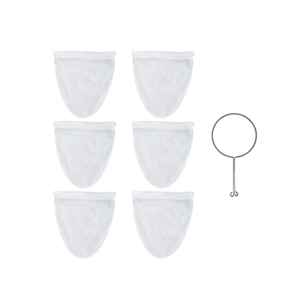 

6 Milk Tea Filter Bags Ultrafine Mesh Filter Bags Tea Bags with Stainless Steel Handles Filter Coffee Tea Milk()