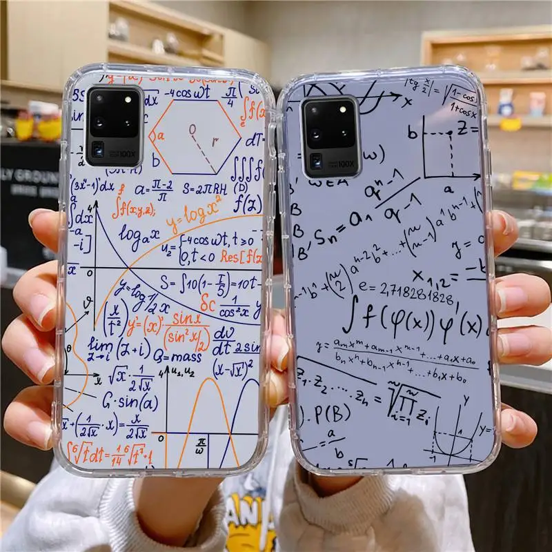 

Geometric Function Phone Case For Samsung Galaxy S10 S10e A70 Edge S22 S23 Plus Ultra Note10 Transparent Cove