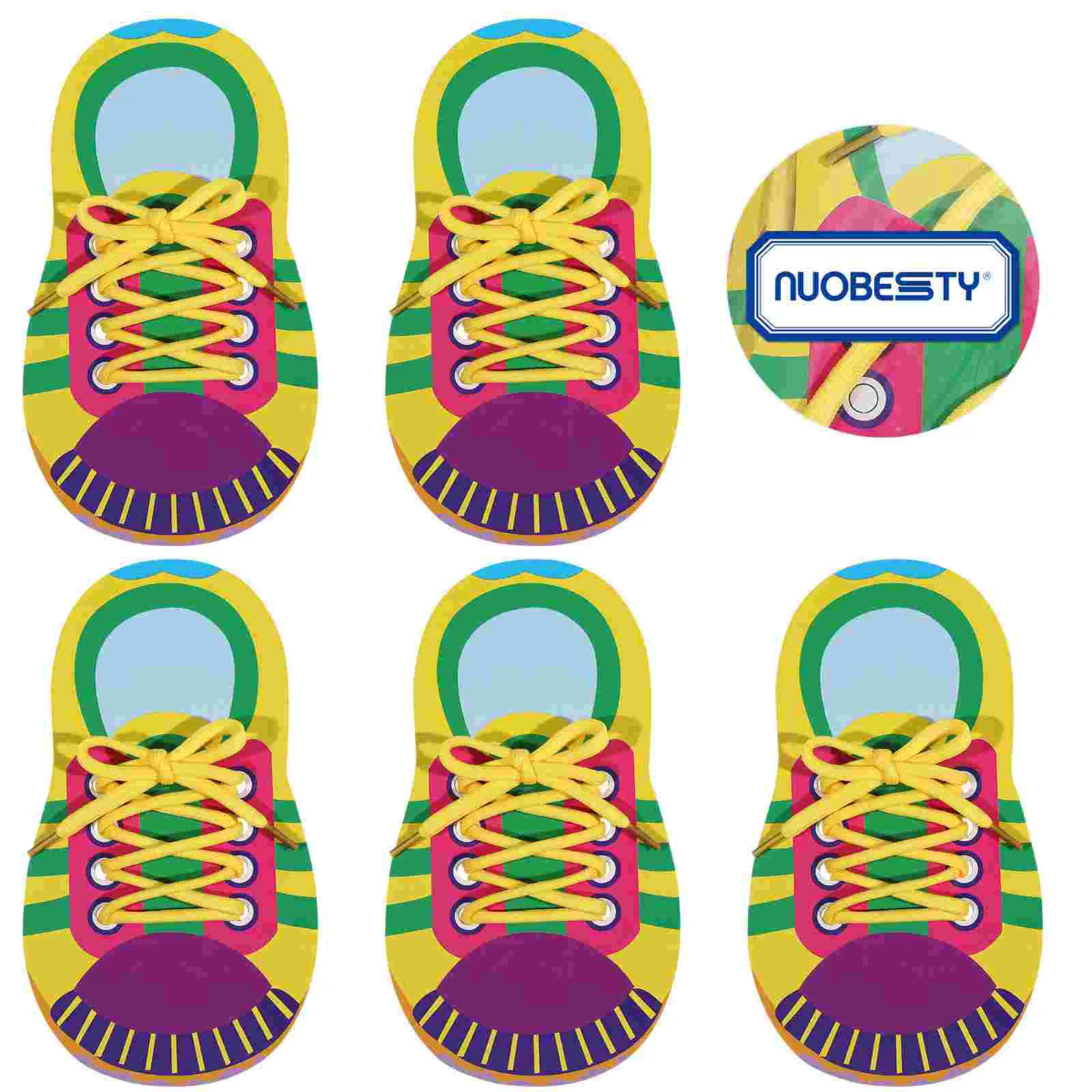 

5 Sets Shoelace Toy Lacing Montessori Toys Tie Shoelaces Kid Toddlers Early Educational Puzzle Tie-up Threading