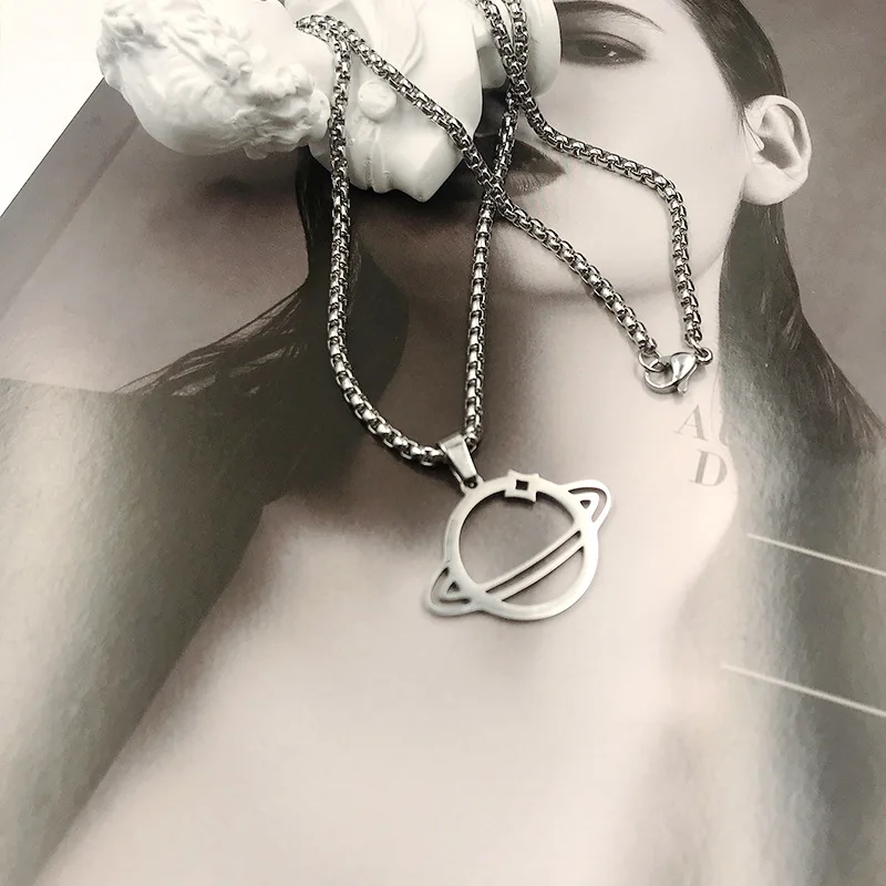

Gothic Stainless Steel Pendant Necklaces for Women Men Star Planetary Fashion Chain Jewelry Supernatural One Direction Gift