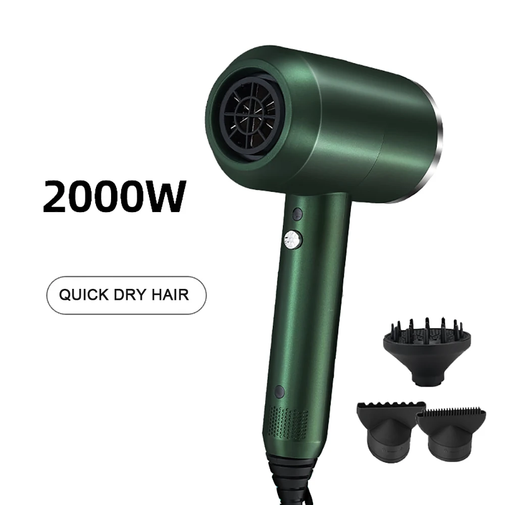 

Professional Hair Dryer with Diffuser Salon Negative Ionic Blow Dryer Fast Heating 3 Heat Settings 2000W Powerful