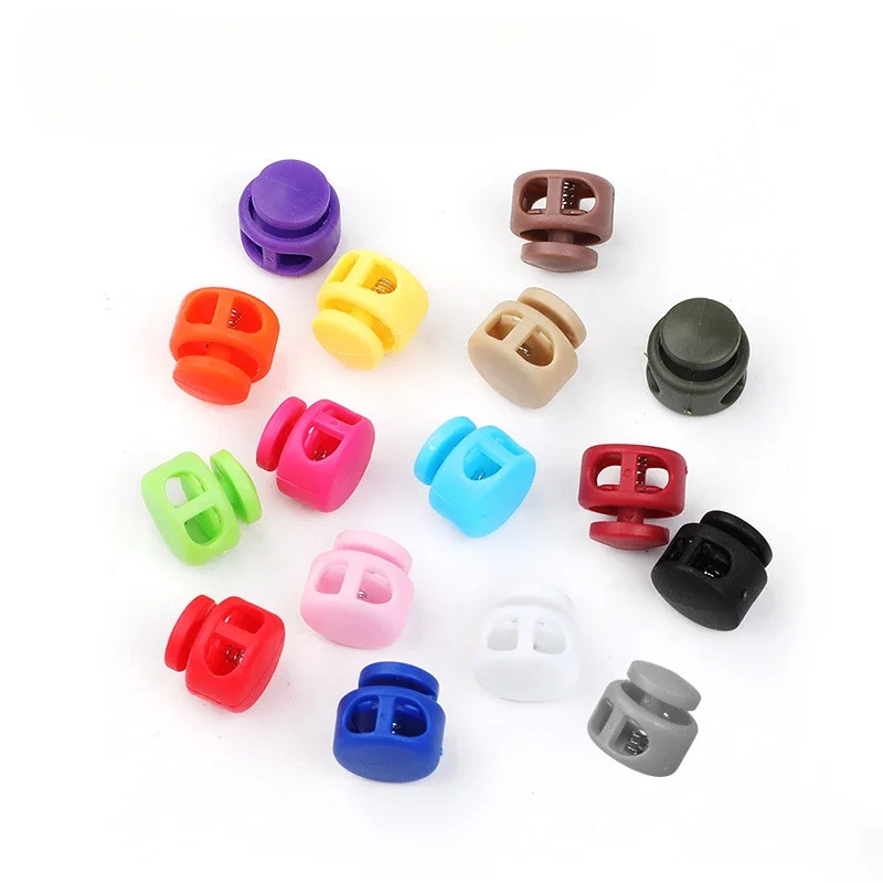 

500pcs Spring Cord Lock Stopper Plastic Toggle Clip Drawstring Bag Sportswear Shoelace Paracord Rope Lanyards DIY Accessories