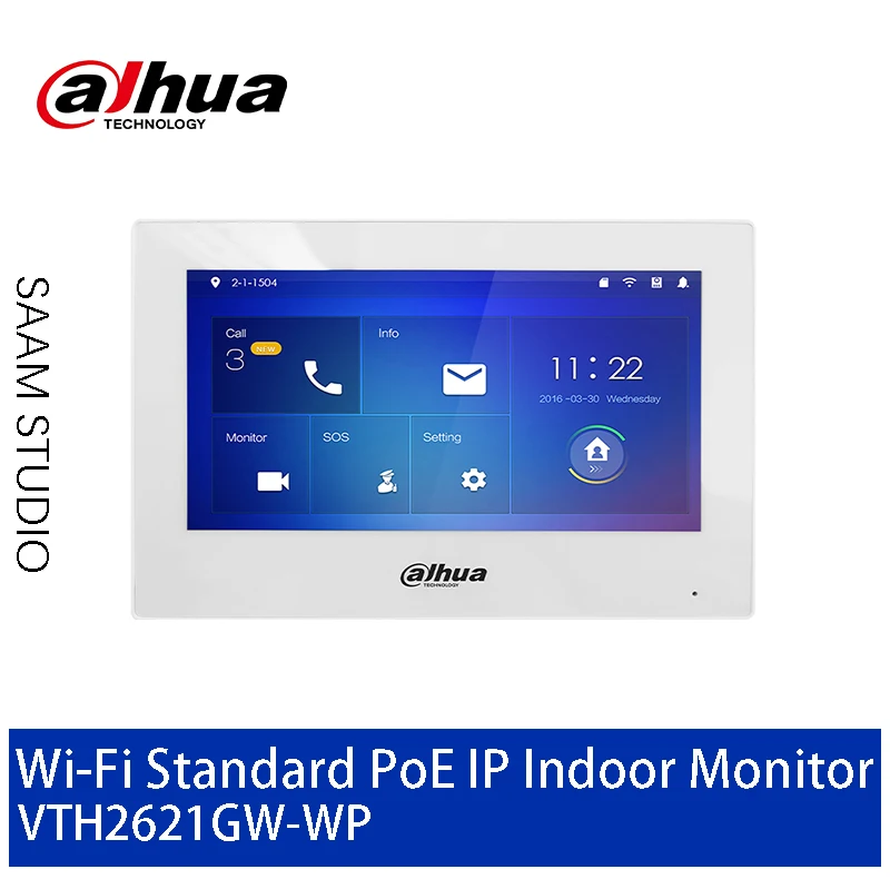 

Dahua WiFi IP Indoor Monitor 7inch Video Intercom Doorbell Wireless Screen Door Station Camera Security System PoE VTH2621GW-WP