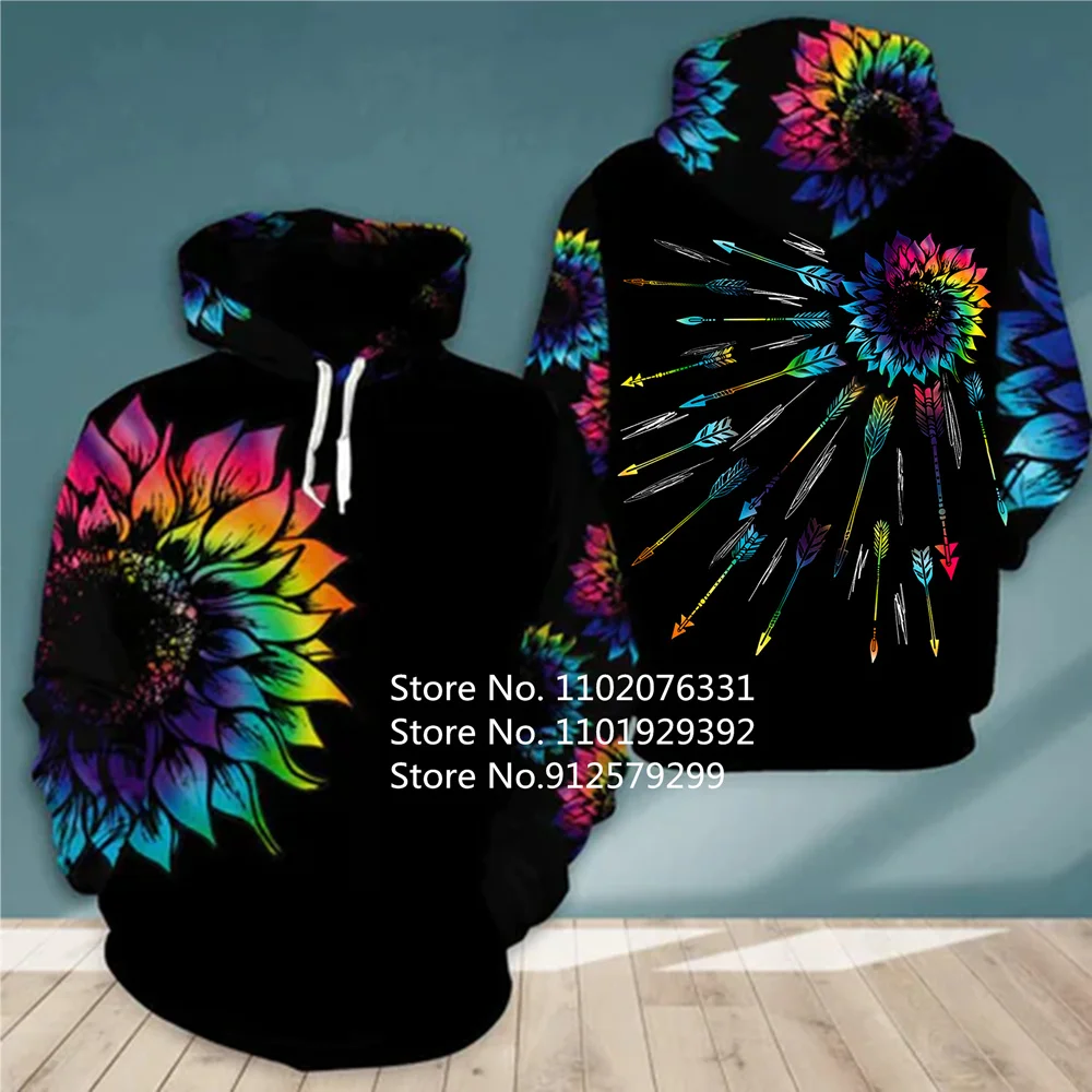 New Colorful Sunflower Hoodie 3d Sweatshirt Men/Women Autumn And Winter Coat Clothing Funny Jacket Black Hoodies