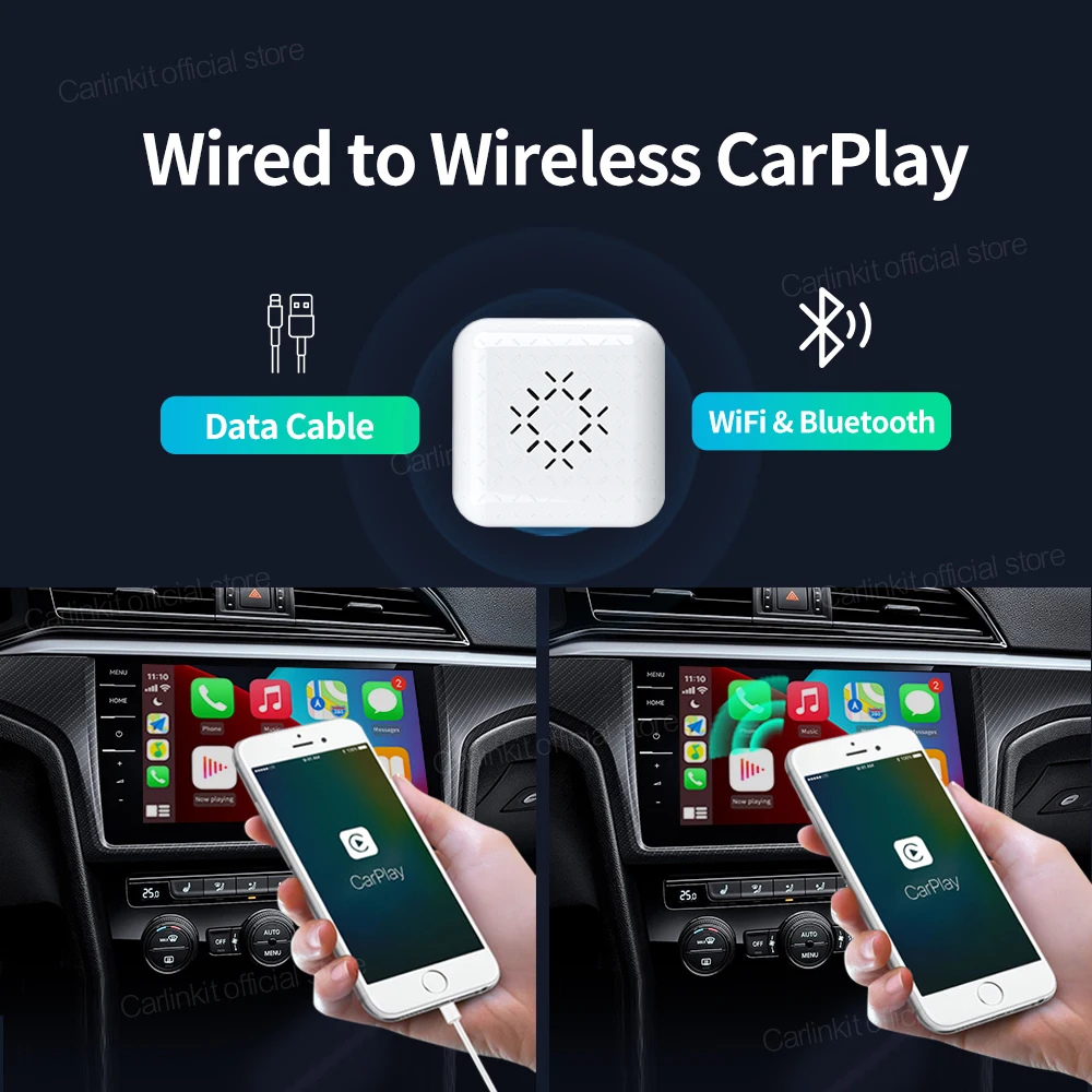 

Mini Wireless CarPlay Box Adapter For IPhone Factory Wired To Wireless Car Play Dongle Supports OTA Online Upgrade For IOS 10+