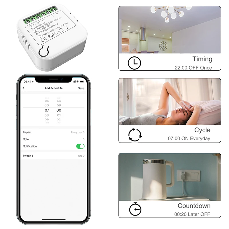 Мини-переключатель с поддержкой Wi-Fi 220 В
