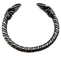 viking crow head bracelet overall stainless steel double crow head fashion mens viking big bangle viking jewelry