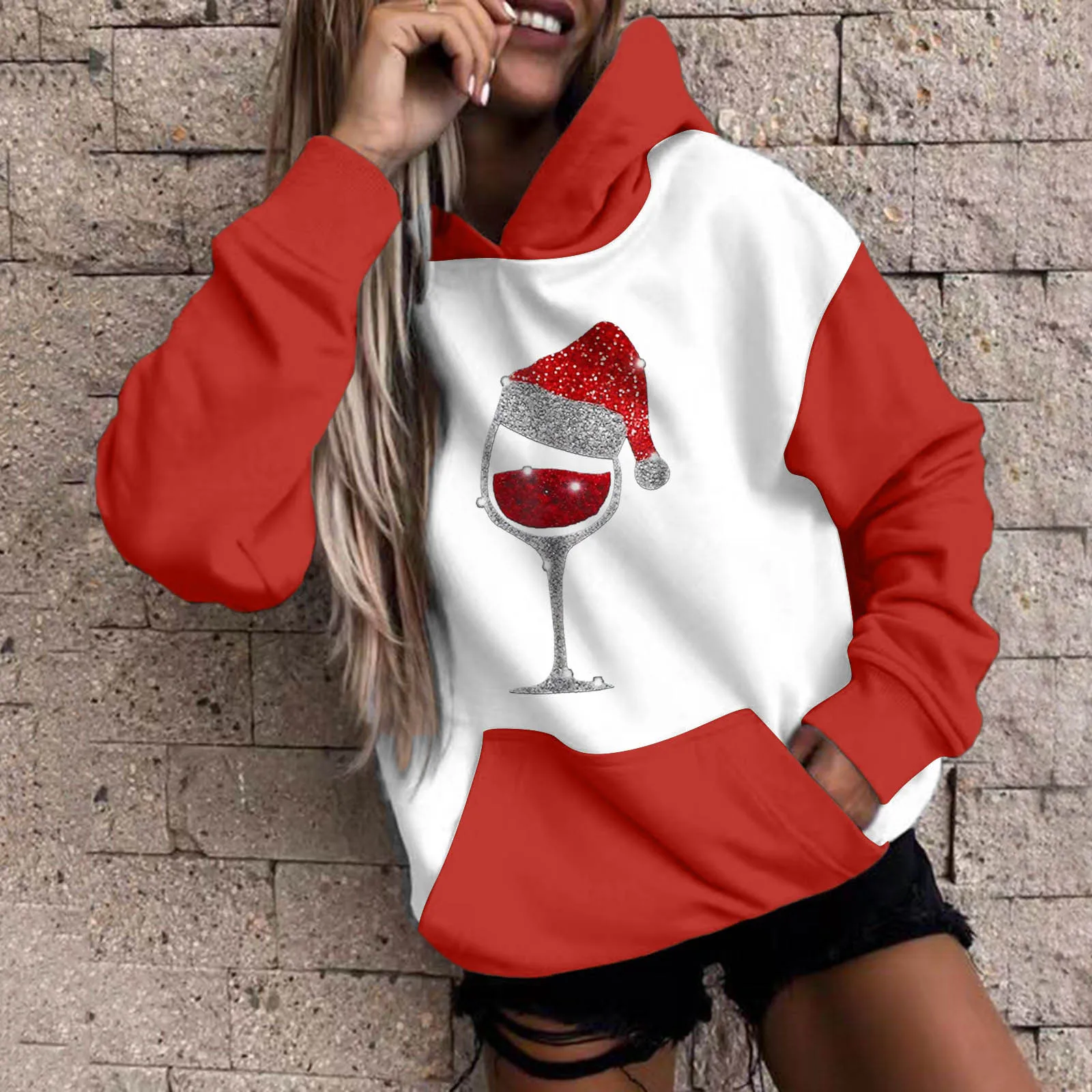 

Womens Medium Hoodies Womens Christmas Print Long Sleeve Hoodie Casual Top Hoodie Graphic Hoodies Women