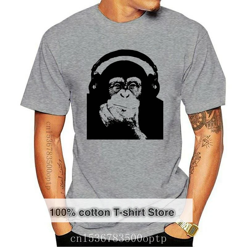 

New THE 2021 casual short sleeve 100% cotton cool punk rock Men T shirt o-neck monkey skull DJ printed men T-shirt tops