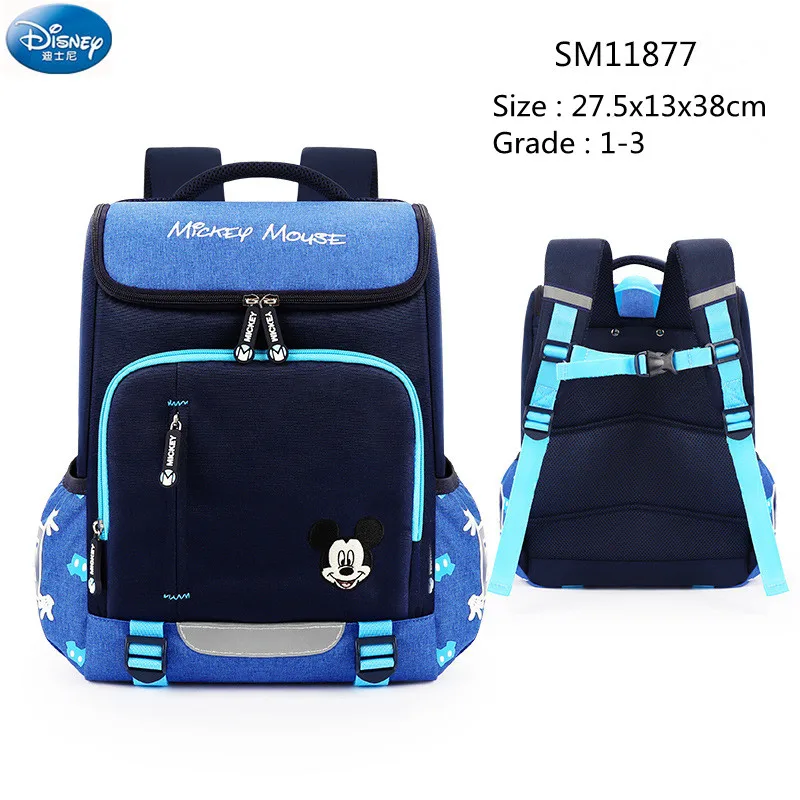 Disney Mickey Minnie New School Bags For Girls Boy Grade 1-6 Primary Student Shoulder Orthopedic Backpack Large Capacity Mochila