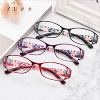 new anti blue light reading glasses men women fashion print flower eyewear ultralight eye protection presbyopic eyeglasses